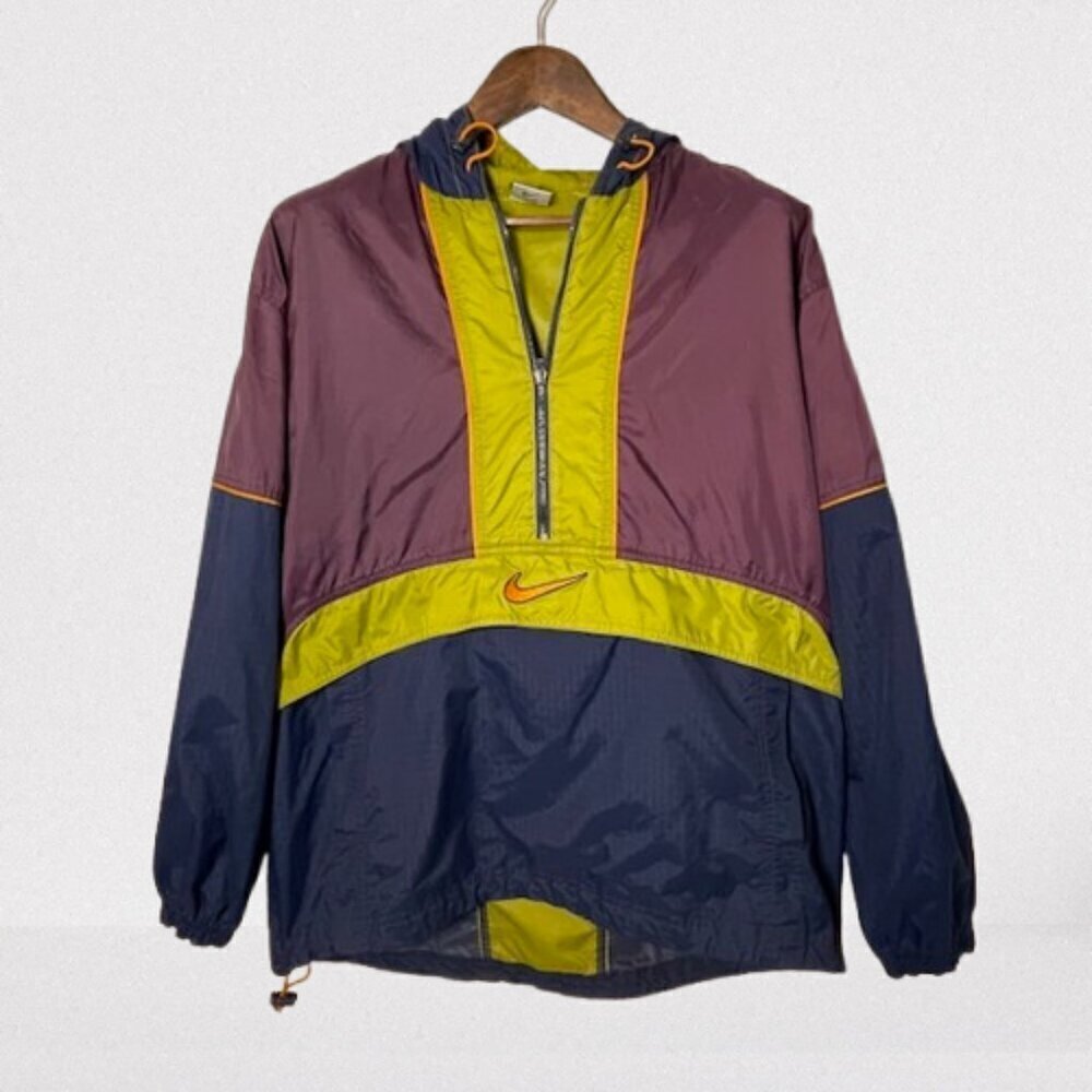 Vintage 90's Y2K Nike White Label Colorblock Windbreaker Hoodie Large - Picture 7 of 7